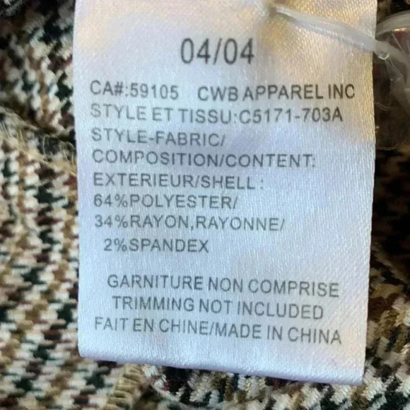 Charlie  B NWOT herringbone dress pants with spandex - Picture 6 of 8